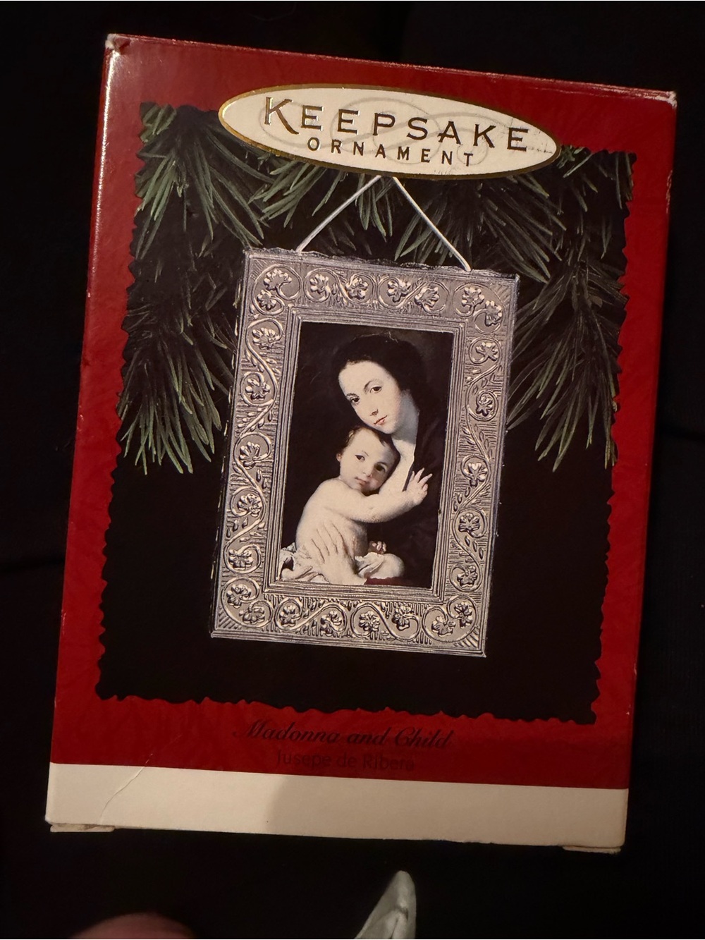 Hallmark Keepsake Ornament - Madonna and Child Silver Frame 1996